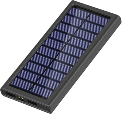 Power Bank Haute Solaire Capacité Chargeur Batterie Externe Solaire 10000mAh Portable Chargeur USB Sécurité Intégrée Léger Haute Densité Randonnée Camping Voyage Urgence Domicile