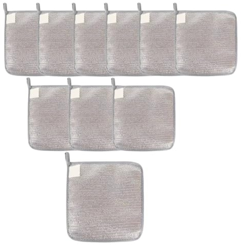 Genérico 2025 Nuevos lavaplatos de Alambre Multiusos para Fregar en húmedo y seco, paños de Esponja Toallas, Bandeja de Alambre Limpia y no rasca para Platos de Cocina casera, lavabos (10 pcs)