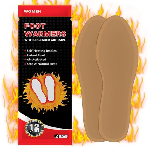 Beheizbare Sohlen, 4 Paar Wärmesohlen für Schuhe, Sohlenwärmer Klebend, Sofort Einsatzbereit für 8 Stunden Warme Füße,Luftaktivierte Beheizbare Einlegesohlen