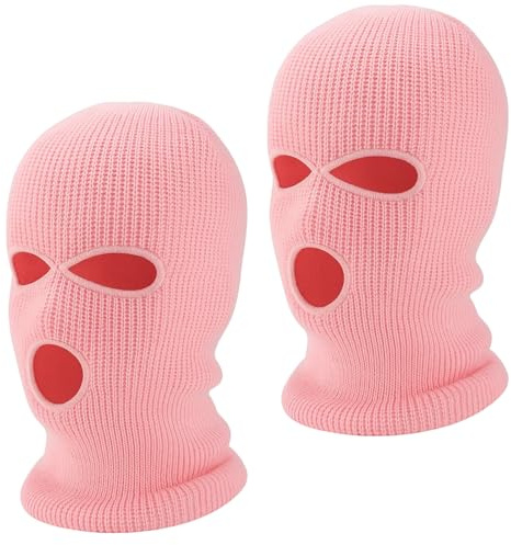 BaiDekun 2 Stück Skimaske, 3-Loch Sturmhaube, Multifunktionsmaske, Atmungsaktive Und Dehnbare Sturmmaske Für Ski Maske, Motorrad Und Fahrrad, Wintermaske Für Outdoor-Aktivitäten, Pink