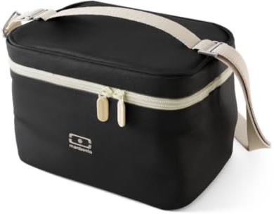 MONBENTO - Kleine Kühltasche für Unterwegs Arctic schwarz Onyx - Lunch Tasche für Lunchbox, Trinkflasche & Zubehör - Thermotasche für Essen 5L mit Abnehmbarem Schultergurt – Ideal für Büro/Picknick