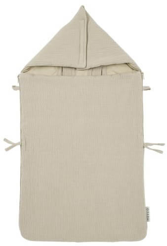 Meyco Baby Baldachin fürs Kinderzimmer - Musselin - 55x240cm - Oeko Tex 100 zertifiziert - - hängender Betthimmel - Bettvorhang fürs Babybett, Babywiege oder Stubenwagen - Sand