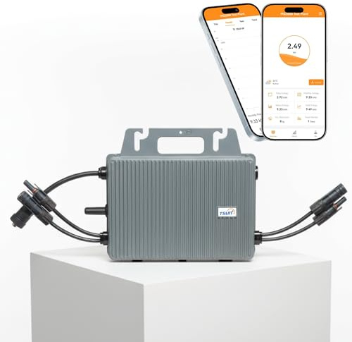 TSUN Mikro-Wechselrichter 800 W TSOL-MS800 für Balkonkraftwerk, IP67 wetterfest, Plug-&-Play Installation, 2 MPPT, Bluetooth & WiFi, Micro Inverter