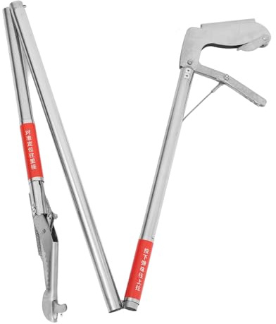 DIKACA Pince Longue Portée Acier Inoxydable Pliable pour Attrape Serpent et Manipulation Reptiles Sécurisée Pince Ramasse Objets Polyvalente pour Capture et Transport Facile
