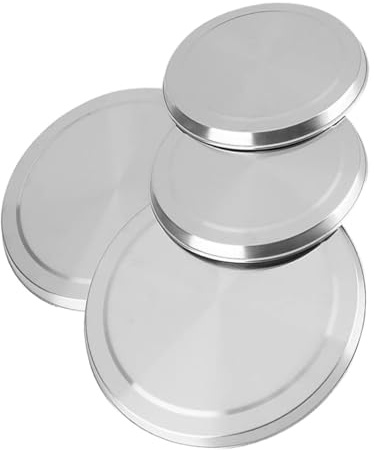 Healvian Couvercles de Brûleurs Ronds en Acier Inoxydable Lot de 4 Protection pour Plaques de Cuisson Électriques Gaz Compatibles Plaques de Cuisson Standard Facile à Nettoyer Couleur