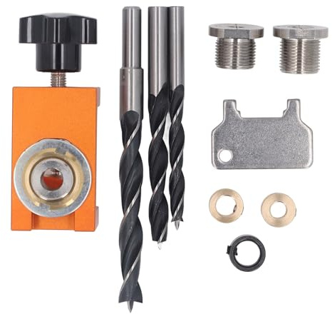NDNCZDHC Bohrschablone für Holzdübel, mit einstellbarer Bohrhülsenkalibrierung, 8 mm, 10 mm, 12 mm Lochdübellehre für die Holzbearbeitung
