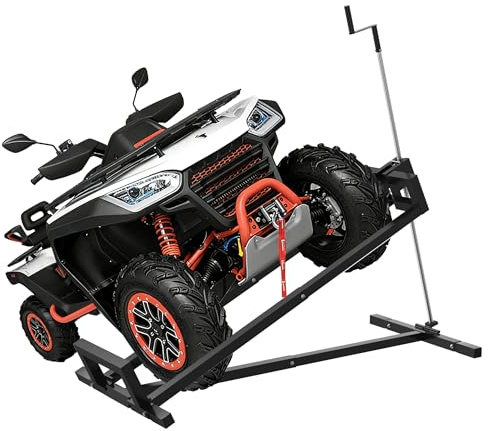 TATIVALO Mähheber für Rasentraktoren, 400 kg Tragkraft, Höhenverstellbar 5–95 cm, Breite 66–102 cm, Stabiler Stahl Mäherheber zur Wartung & Reinigung, Schwarz