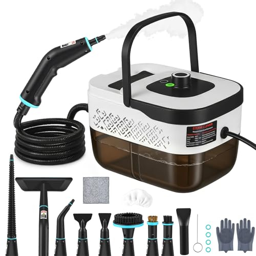 Ovshnrr Handheld Steam Cleaner, 2500W Steamer Cleaning with 4 Bar Pressure & 221°F High Temp, 1600ml Large Tank for 40 Min Runtime, 3 Adjustable Steam Levels for Home Kitchen Car Upholstery