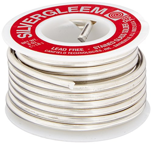 Canfield Silvergleem Lead Free Silver Solder Wire for Stained Glass Solder Crafting and Jewelry Making (96% Tin / 4% Silver) - 1/2 Lb Spool (1 Pack)