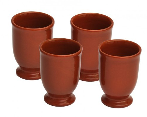 MamboCat 4er Tonbecher I Vollglasiert I 175 ml I Mediterran I Unikat Handarbeit I Met-Pott I Ton Mug Tumbler I Antike/Vintage I Mittelalter I Wikinger