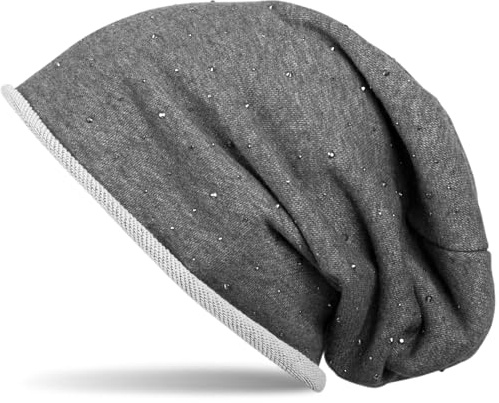 styleBREAKER Bonnet Classique avec Une Application en Rivets Brillants et Bord roulotté, Chaud, Unisexe 04024024