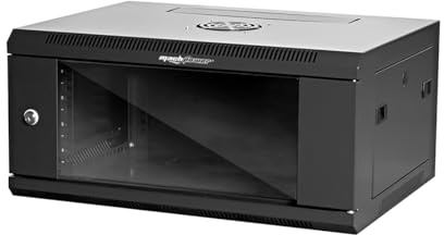 Mach Power Armadio Rack 19'' con profondità 45CM, a parete con 4 montanti, laterali removibili, colore Nero (AR-464WB) (4 unità)