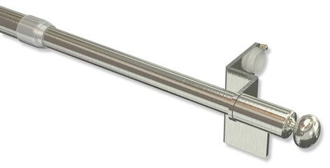 INTERDECO Klemmstange ausdrehbar, Scheibenstange 10/8 mm aus Metall, ohne Bohren, Edelstahl-Optik, für Scheibengardinen und Kurzgardinen, Typ 2010052, 80-110 cm