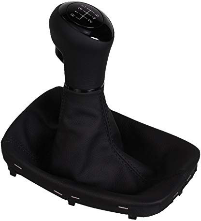ICT Schaltknauf Schalthebel Schaltsack Schaltmanschette Leder schwarz, Naht schwarz, 6 gang, Kompatibel mit: Opel, Vauxhall, Holden Astra J 2009–2018 / Cascada 2013–2019
