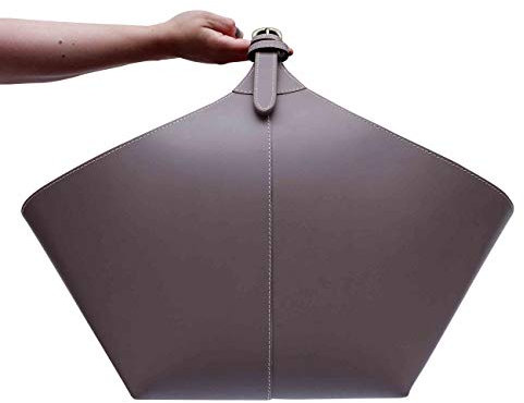 Adorist XL Kaminkorb Allzweckkorb, Lederkorb mit Tragegriff Taupe, 60x40x30 cm, Aufbewahrungstasche Zeitungskorb Ordnungskorb