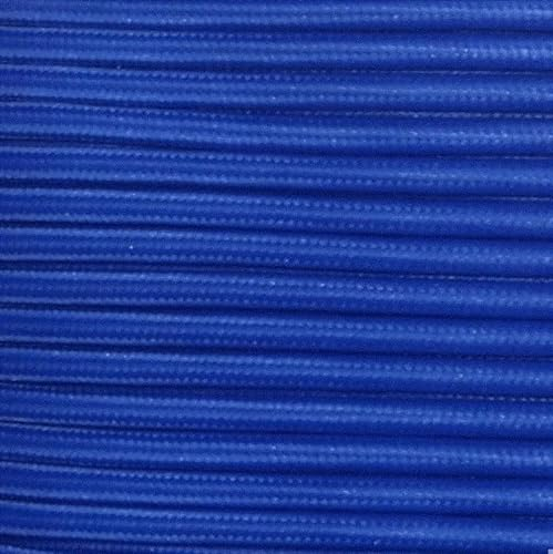 Textilkabel, Stoffkabel, Verlängerung 10 METER Farbe Königsblau 3 adrig 3 x 0,75 mm² rund wahlweise mit Schukostecker Globe Warehouse® (10 mtr. Textilkabel und Stecker Standard gold)