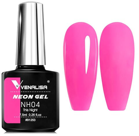 Venalisa 7.5ml Neon Pink Color Nail Gel Polish For Nail Art Manicure Top Coat Soak Off Enamel UV Gel Varnish