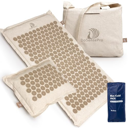 Acupressure Mat & Pillow Set for Back Pain, Neck Pain & Sciatica Relief – Extra Long Bed of Nails Mat 29” with Coconut Fiber for Stronger Pressure, Stress Relief, Muscle Recovery & Sleep – DoSensePro