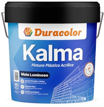 Pintura Kalma Mate - Color blanco - 4 Litros - Pintura Plástica Acrílica de Textura Lisa y Acabado Mate - Aplicación Exterior e Interior - Duracolor