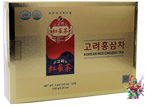 yoaxia ® - [ 50x 3g ] Roter Ginsengextrakt Getränk KOREAN RED GINSENG TEA + ein kleiner Glücksanhänger gratis