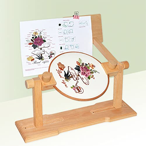 Punto Croce Cornice Stand Con Telaio da Ricamo 10cm, Misura Regolabile Supporto per Ricamo, Telaio Sedile per Il Ricamo Cerchio Telaio in Legno Punto Croce Rack Stand Strumenti per Cucire#3