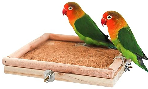 Natürliche Holz-Sitzstange für Papageienkäfige, Kletter- und Nagestange mit Krallenpflegefunktion für Papageien, Nymphensittiche, Ratten & Wellensittiche – 20 × 10 cm