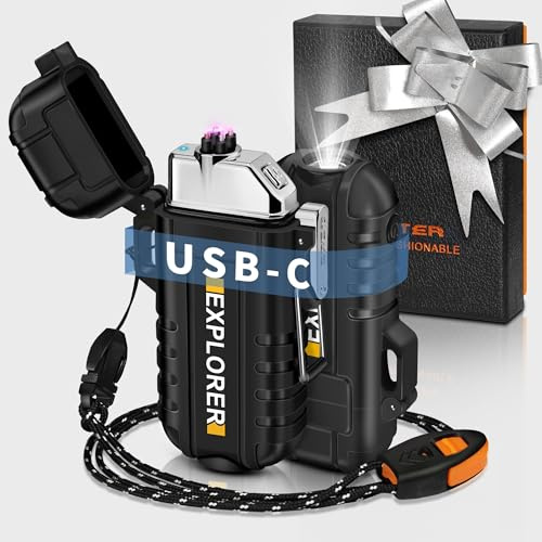 Lafagiet USB C Wiederaufladbares Feuerzeug Elektrisch, Wasserdicht, Winddichte Plasma Feuerzeuge für Camping, Männer Frauen