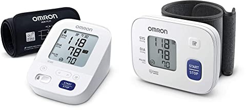 OMRON RS1 Automatic Wrist Blood Pressure Monitor for Home use or on the go & OMRON X3 Comfort Automatic Upper Arm Blood Pressure Monitor for Home use, clinically validated