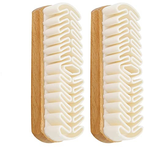 Magic TPR Suede Brush Cepillo para Limpieza de Zapatos, en seco para Eliminar el Polvo, de Silicona Cepillo de Madera para Limpiar Material de Gamuza/Nubuck/Cuero de Zapatos, Bolsos y Ropa (2PCS)
