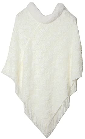 Whoiy Schal Winter Damen Weiß, Damen Schal und Mütze Set Schal Wickelt 70X70cm Warmer Übergroßer Winterschal-Poncho