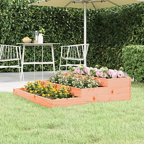 SHUJING Garden Sleepers,Vegetable Raised Bed,Raised Flower Bed,Planter 107x107x27 cm Solid Wood Douglas