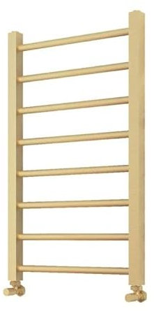 Greened House Pula Brushed Brass Heated Towel Rail Flat 500mm Wide 800mm High Central Heating