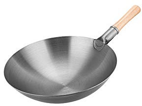 Olla, Chef Dedicado Wok Wok Wok Estufa de gas de alto fuego delgada for el hogar sin recubrimiento Estufa