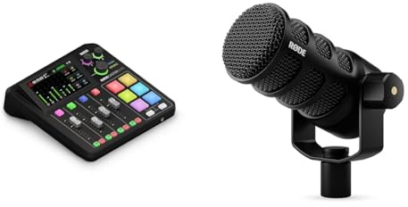 RØDECaster Duo Solución de producción todo en uno para podcasts, streaming & PodMic USB Micrófono dinámico de transmisión versátil con conectividad XLR para podcasting