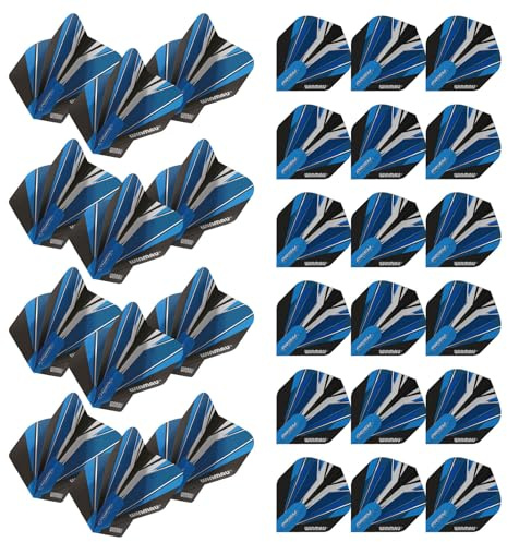 WINMAU Prism Alpha Dart-Flights, Schwarz und Blau, 10 Sets pro Packung (insgesamt 30 Dartflight)