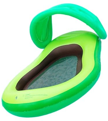 HURRISE Inflatable Pool Float Mats, Swimming Pool Water Floating Bed, Avocado Modeling with Sunshade Net Pool Blow Up Lounger,Inflatable Pool Lounger for Water Entertainment