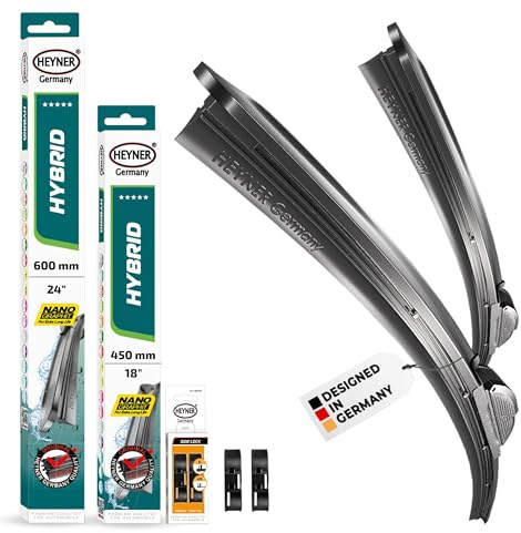 HEYNER® Scheibenwischer für VW TOURAN | 02.2003 - 11.2006, HYBRID Flachbalkenwischer, Aerodynamisch & Flexibel, Nanographitbeschichtung
