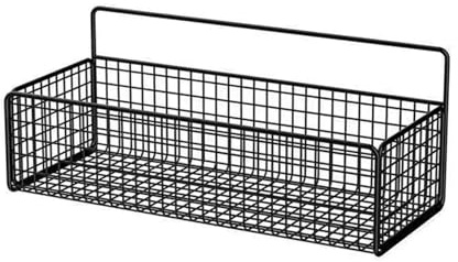 Metal Basket Storage, Kitchen Storage Baskets Black Wall Mounted Mesh Baskets Metal Wire Storage Basket Multifunctional Wall Hanging Storage Baskets for Pantry, Bathroom, Kitchen, Bedroom
