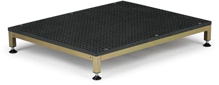 The Ramp People Halbe Stufe, verstellbare Mobilitätsstufe, 80 mm – 120 mm, GFK, rutschfest, 300 kg Tragfähigkeit, Aluminium (Groß (760 mm x 610 mm))