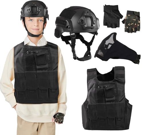 Tactical Helmet Set for Kids (Black)