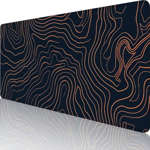 Alfombrilla Ratón Gaming Negro 1200 x 600mm, Alfombrilla Ratón XXL Raya, Mouse Pad con Base de Goma Antideslizante, Impermeable Alargar Alfombrilla Escritorio Bordes Cosidos para Ratón y Teclado I-6