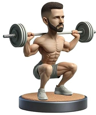 mydedor Individuelle Wackelkopf-Figur, Basis auf Ihrem Kopf, handgefertigt, muskulös, männliche Figur, personalisiertes Geschenk für erwachsenen Mann, Familie, Freund, Kollegen, Chef