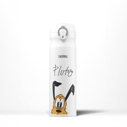 Thermos Disney Pluto Signature Direct Flask (470ml) 10h Hot | 24h Cold | Adults stainless steel metal thermal insulated leakproof drinks water bottle with coffee cup/mug lid for travel, gym, camping