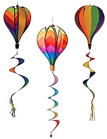 POPETPOP Lot De 3 Pendentifs en Forme De Montgolfière en Spirale pour Décoration De Jardin