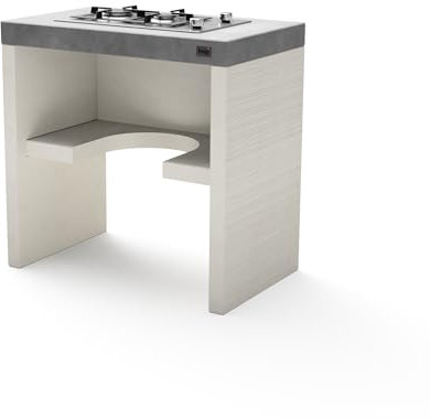 TUOZI - Módulo Stand PLAN/VENIT Gas 78 para Barbacoa de Obra Prefabricada (Blanco, Gris - 78 x 47 x 47 cm) - Uso en Exteriores