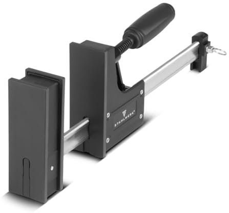 STAHLWERK Korpuszwinge 95x300 mm / 12| kraftvolle Schraubzwinge mit 650 kg Spannkraft | Klemmzwinge mit großer Auflagefläche zum Fixieren von Werkstücken | stabile Zwinge mit Spannweite 300 mm, Spann