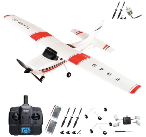 SAYZON F949 RC Flugzeug 3D6G 3CH RTF Funk Fernsteuerungsflugzeug mit Gyroskop 720 Motor CESSNA-182 Outdoor Flugzeug für Erwachsene und Anfänger (2BSL+Motor)