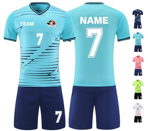 LAIFU Personalisierbare Fußballtrikots für Personalisierte Trikots mit Namen, Atmungsaktive Fußballtrikots für Erwachsene und Kinder