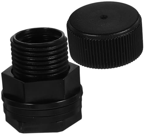 BUGUUYO Connettore per Serbatoio in PVC Nero, Raccordo a Doppia Filettatura 3/4 GHT e 1/2 Npt, Tenuta Ermetica per Cisterna e Barile la Pioggia
