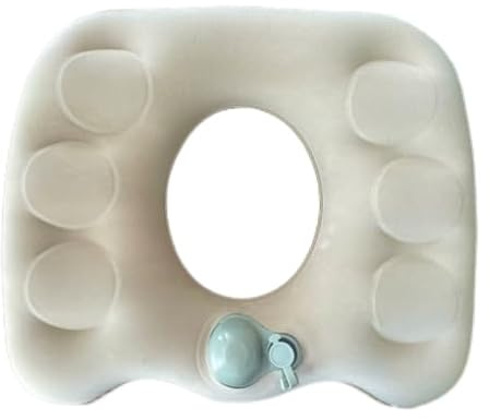 Cojín Ortopédico Inflable, Cojín De Asiento De Hemorroides, Cojíns Antiescaras, Almohada Inflable Ortopédica, Cojíns Inflables para El Embarazo, Cóccix, Úlceras De Decúbito, Espalda (Blanco roto)